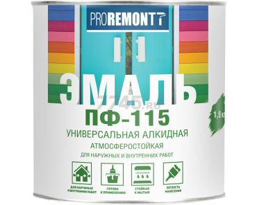 Эмаль пентафталевая PROREMONTT ПФ-115 белая глянцевая 1,9 кг